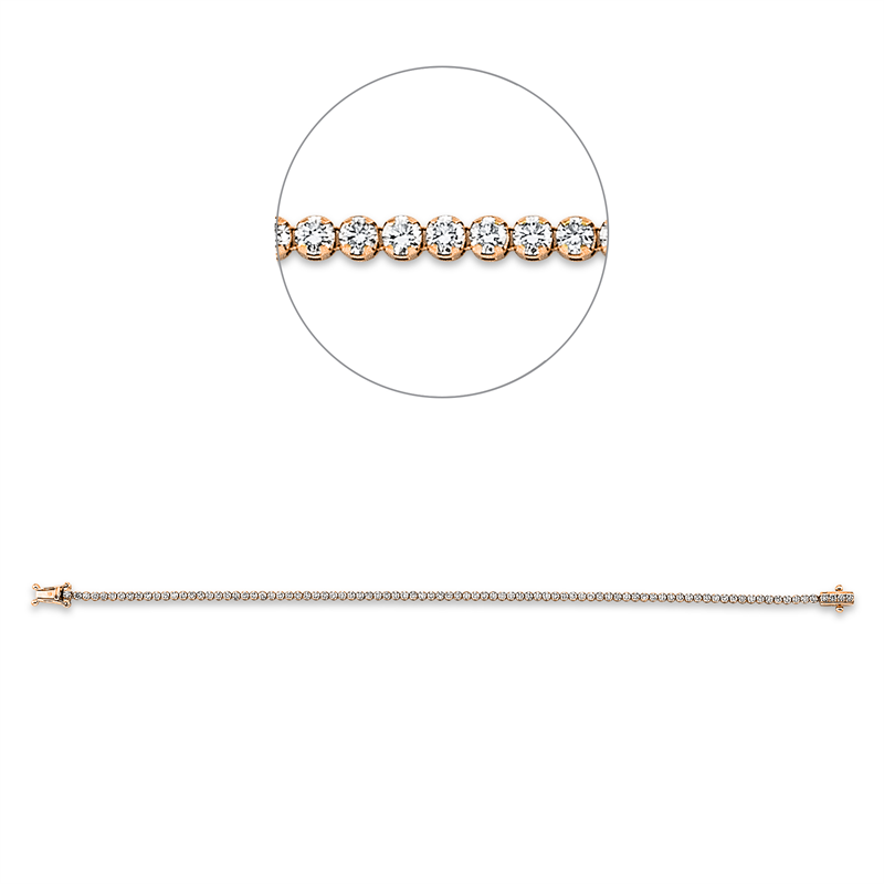 Image 90010656 - Armband 18 kt RG, 89 Brillanten 1,87 ct, TW-si, B:1,9 mm, L:18,0 cm, S:1,8 ...
