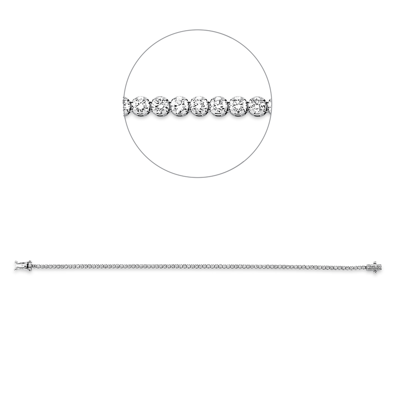 Image 90010657 - Armband 18 kt WG, 89 Brillanten 1,87 ct, TW-si, B:1,9 mm, L:18,0 cm, S:1,8 ...