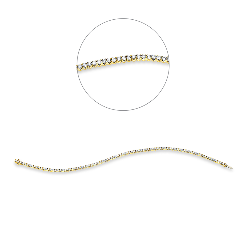 Image 90010658 - Armband 4er-Krappe 18 kt GG WG, with American Lock, 91 Brillanten 2,05 ct, TW-si, B:2,5 ...