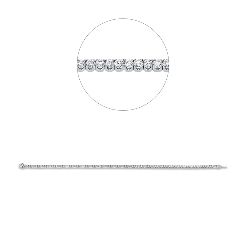 Image 90010663 - Armband 4er-Krappe 18 kt WG, With American Lock, 88 Brillanten 2,50 ct, TW-si, B:2,6 mm, ...