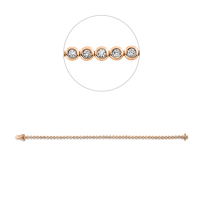 Image 90010666 - Armband Zarge 18 kt RG WG, 50 Brillanten 1,50 ct, TW-si, B:3,4 mm, L:18,0 cm, S:2,6 ...
