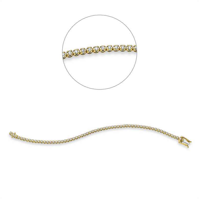 Image 90010669 - Armband 4er-Krappe 18 kt GG WG, 61 Brillanten 1,01 ct, TW-si, B:2,8 mm, L:18,0 cm, S:2,7 ...