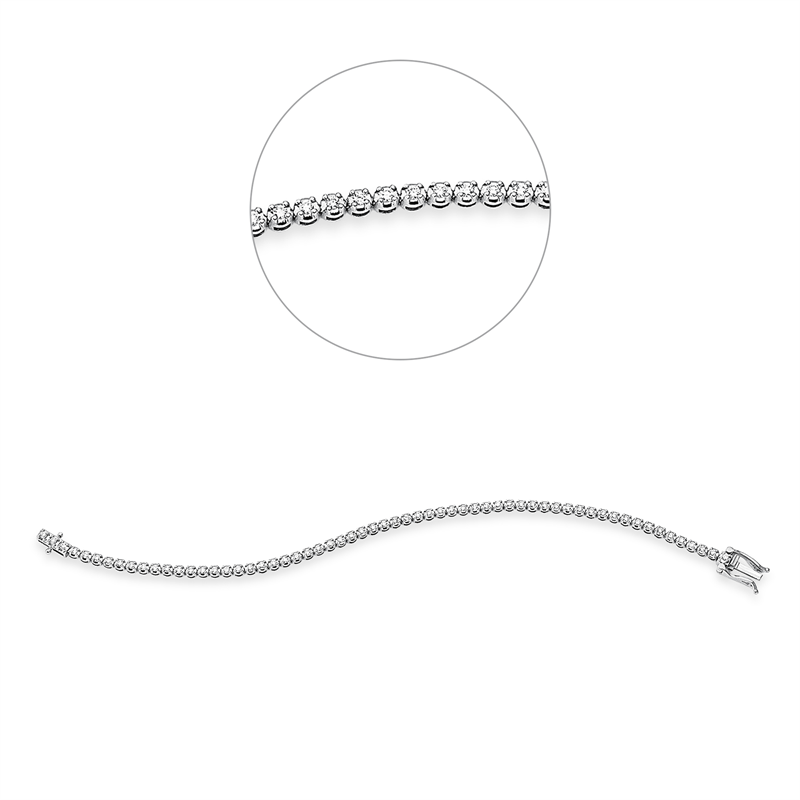 Image 90010672 - Armband 4er-Krappe 18 kt WG, 61 Brillanten 1,01 ct, TW-si, B:2,8 mm, L:18,0 cm, S:2,7 ...