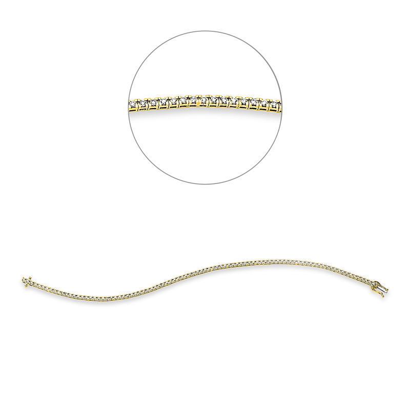 Image 90010673 - Armband 4er-Krappe 18 kt GG WG, 89 Brillanten 1,00 ct, TW-si, B:1,8 mm, L:18,0 cm, S:2,4 ...