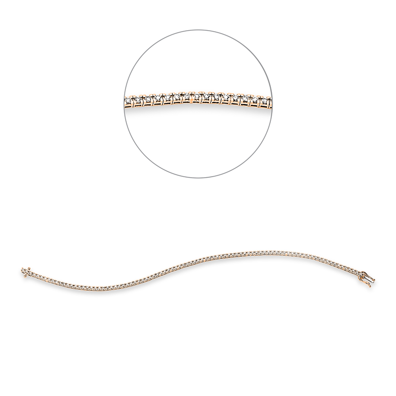 Image 90010674 - Armband 4er-Krappe 18 kt RG WG, 89 Brillanten 1,00 ct, TW-si, B:1,8 mm, L:18,0 cm, S:2,4 ...