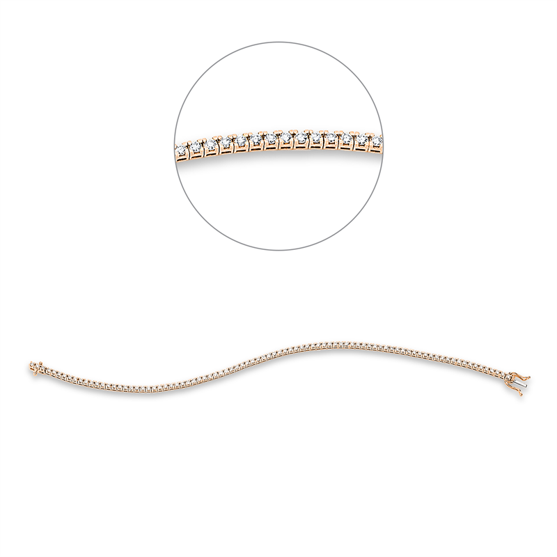Image 90010678 - Armband 4er-Krappe 18 kt RG WG, 87 Brillanten 1,50 ct, TW-si, B:1,5 mm, L:18,0 cm, S:2,9 ...
