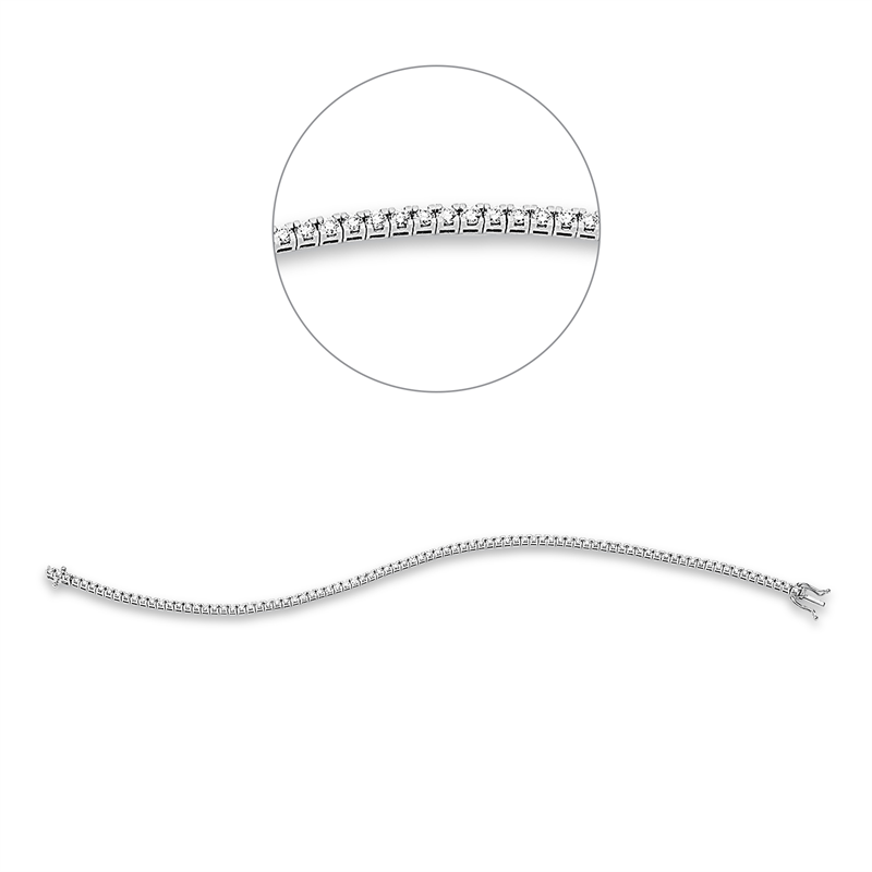 Image 90010680 - Armband 4er-Krappe 18 kt WG, 87 Brillanten 1,50 ct, TW-si, B:1,5 mm, L:18,0 cm, S:2,9 ...