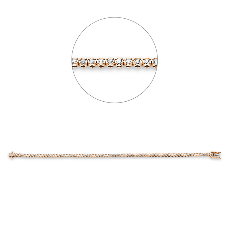 Image 90010683 - Armband 4er-Krappe 18 kt RG WG, 63 Brillanten 1,51 ct, TW-si, B:2,8 mm, L:18,0 cm, S:2,7 ...