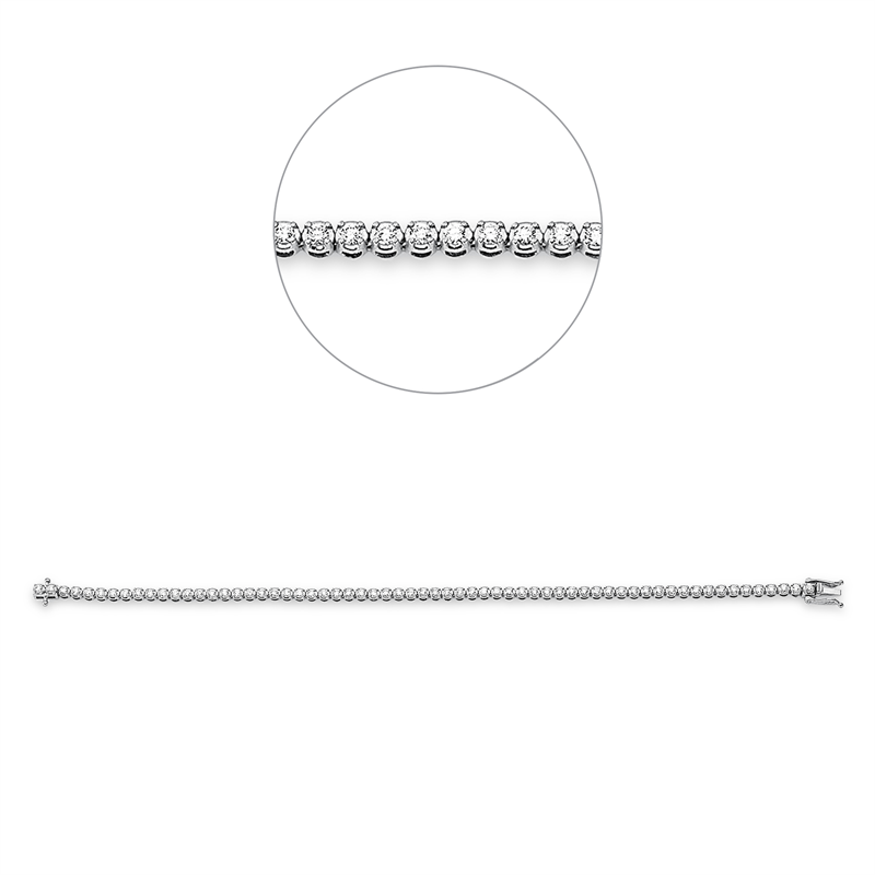 Image 90010685 - Armband 4er-Krappe 18 kt WG, 63 Brillanten 1,51 ct, TW-si, B:2,8 mm, L:18,0 cm, S:2,7 ...