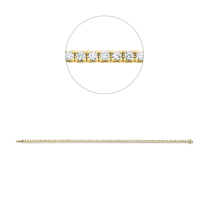 Image 90010686 - Armband 4er-Krappe 18 kt GG WG, 67 Brillanten 2,50 ct, TW-si, B:2,5 mm, L:18,0 cm, S:2,9 ...