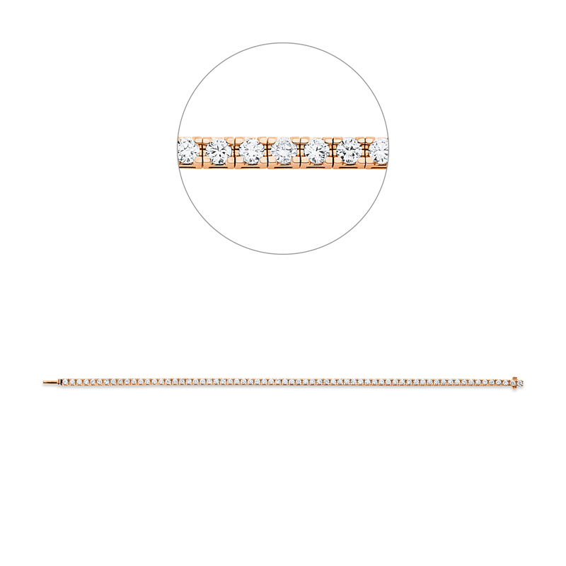Image 90010687 - Armband 4er-Krappe 18 kt RG WG, 67 Brillanten 2,50 ct, TW-si, B:2,5 mm, L:18,0 cm, S:2,9 ...
