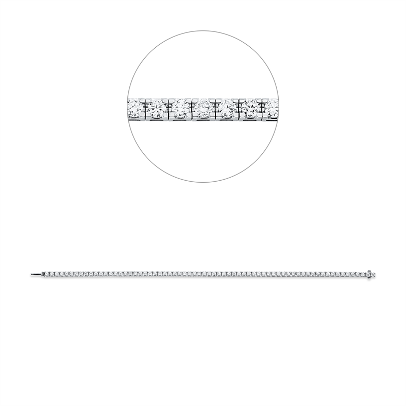 Image 90010688 - Armband 4er-Krappe 18 kt WG, 67 Brillanten 2,50 ct, TW-si, B:2,5 mm, L:18,0 cm, S:2,9 ...