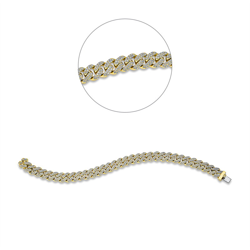 Image 90010689 - Armband 18 kt GG WG, 686 Brillanten 3,01 ct, TW-si, B:8,6 mm, L:18,0 cm, S:2,3 ...