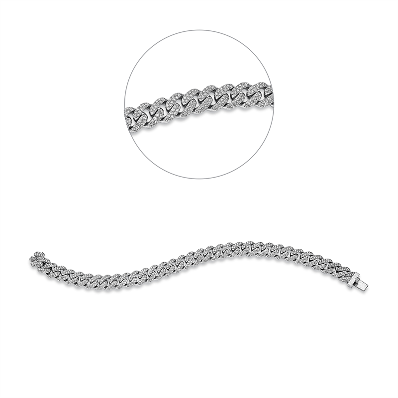 Image 90010690 - Armband 18 kt WG, 686 Brillanten 3,01 ct, TW-si, B:8,6 mm, L:18,0 cm, S:2,3 ...