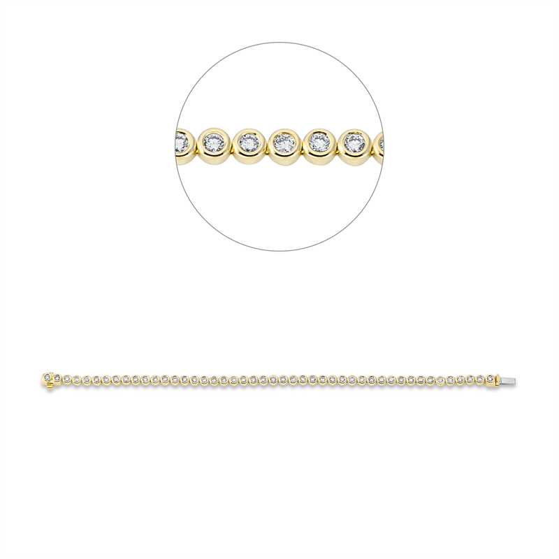 Image 90010691 - Armband Zarge 18 kt GG WG, with American Lock, 46 Brillanten 2,00 ct, TW-si, L:18,0 ...