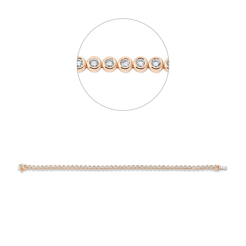 Image 90010692 - Armband Zarge 18 kt RG WG, with American Lock, 46 Brillanten 2,00 ct, TW-si, B:3,8 mm, ...