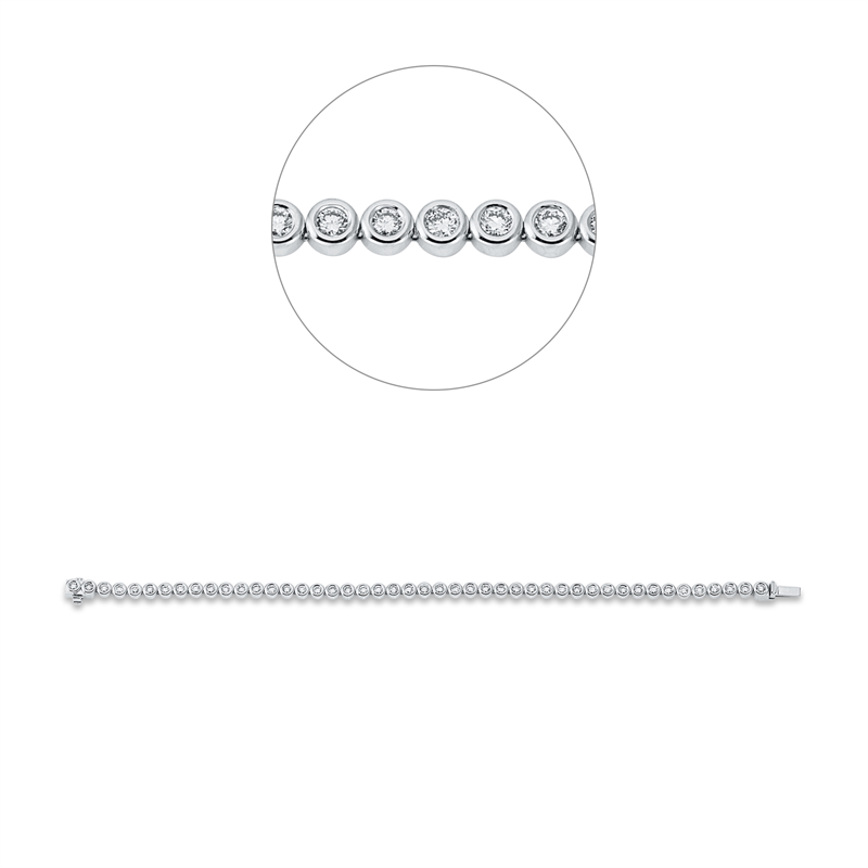 Image 90010693 - Armband Zarge 18 kt WG, With American Lock, 46 Brillanten 2,00 ct, TW-si, B:3,8 mm, ...