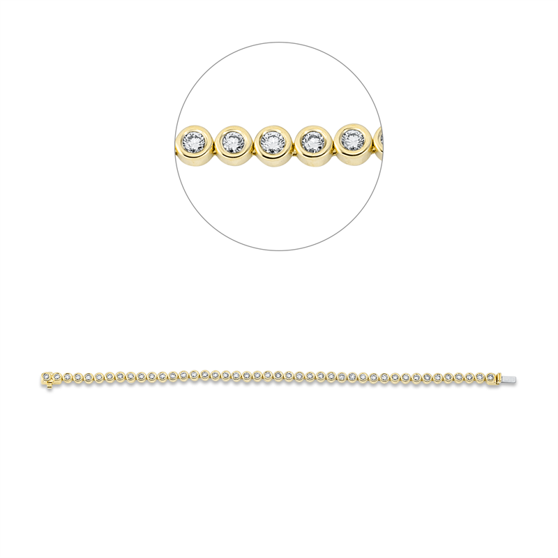 Image 90010694 - Armband Zarge 18 kt GG WG, with American Lock, 43 Brillanten 2,50 ct, TW-si, B:3,9 mm, ...