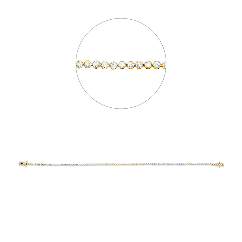 Image 90010696 - Armband 4er-Krappe 18 kt GG WG, 100 Brillanten 0,92 ct, TW-si, B:1,6 mm, L:17,8 cm, S:2,0 ...