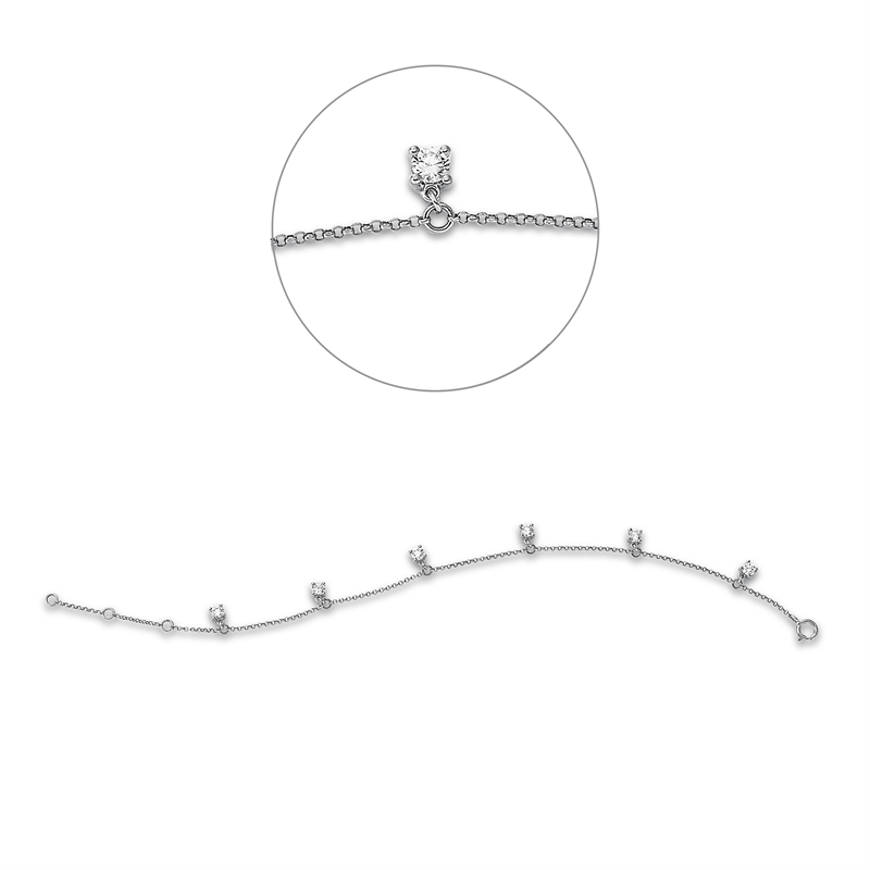 Image 90010697 - Armband 18 kt WG, 6 Brillanten 0,57 ct, W-si, L:18,0 cm =*=*= Unterkategorie: Modern ...
