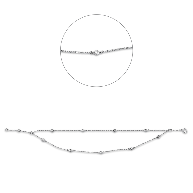 Image 90010699 - Armband 18 kt WG, 9 Brillanten 0,19 ct, W-si, L:18,0 cm =*=*= Unterkategorie: Modern ...
