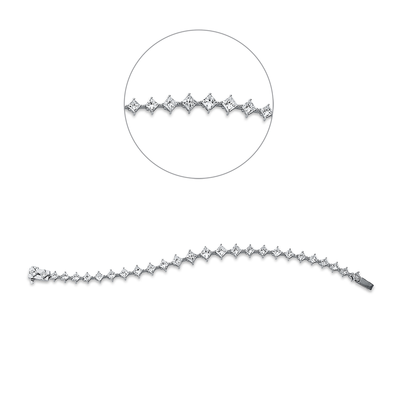 Image 90010700 - Armband 4er-Krappe 18 kt WG, 8 Princ. 2,77 ct, F-si, 2 Princ. 1,03 ct, F-si, 3 Princ. ...