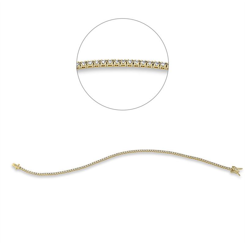 Image 90010704 - Armband 4er-Krappe 18 kt GG, 102 Brillanten 0,92 ct, TW-si, B:1,5 mm, L:18,0 cm, S:2,0 ...