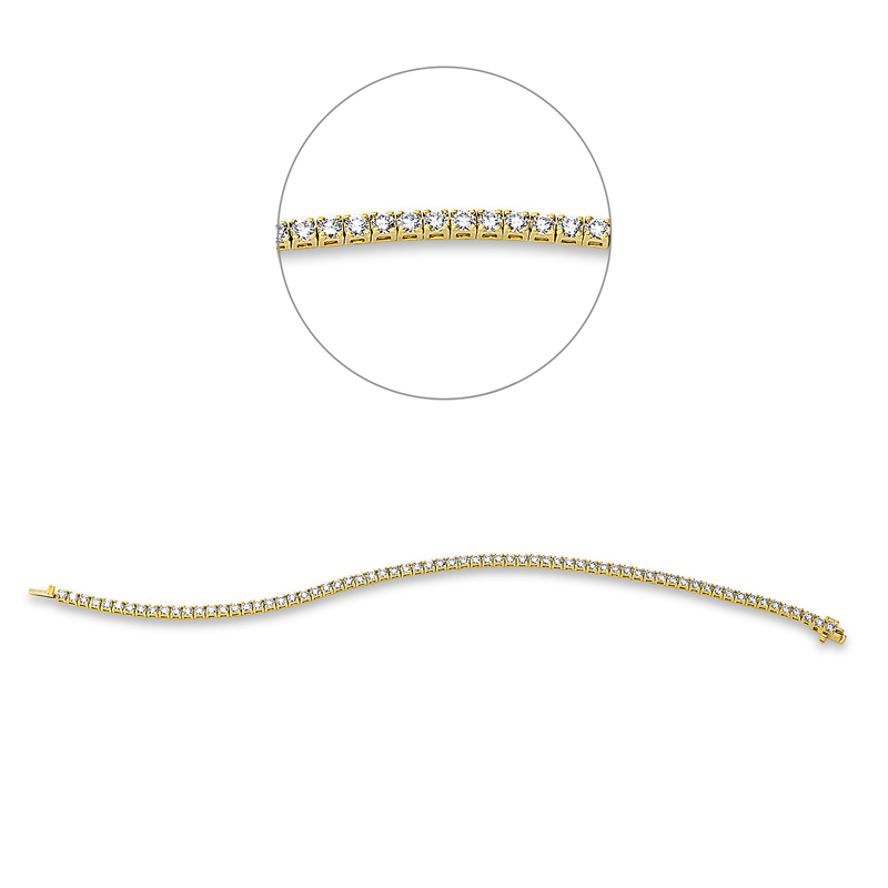 Image 90010708 - Armband 4er-Krappe 18 kt GG, 68 Brillanten 3,01 ct, TW-si, L:18,0 ...