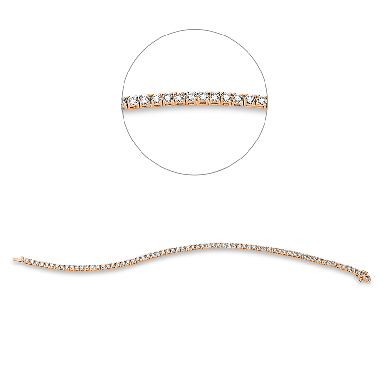 Image 90010709 - Armband 18 kt RG, 68 Brillanten 3,02 ct, TW-si, L:18,0 cm =*=*= Unterkategorie: ...