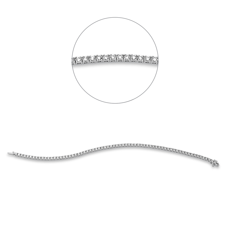 Image 90010710 - Armband 4er-Krappe 18 kt WG, 68 Brillanten 3,01 ct, TW-si, L:18,0 ...