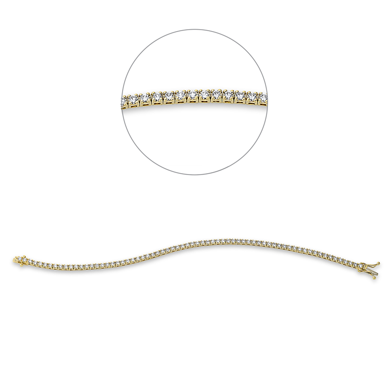 Image 90010711 - Armband 4er-Krappe 18 kt GG, 68 Brillanten 2,64 ct, TW-si, B:2,3 mm, L:18,0 cm, S:2,3 ...
