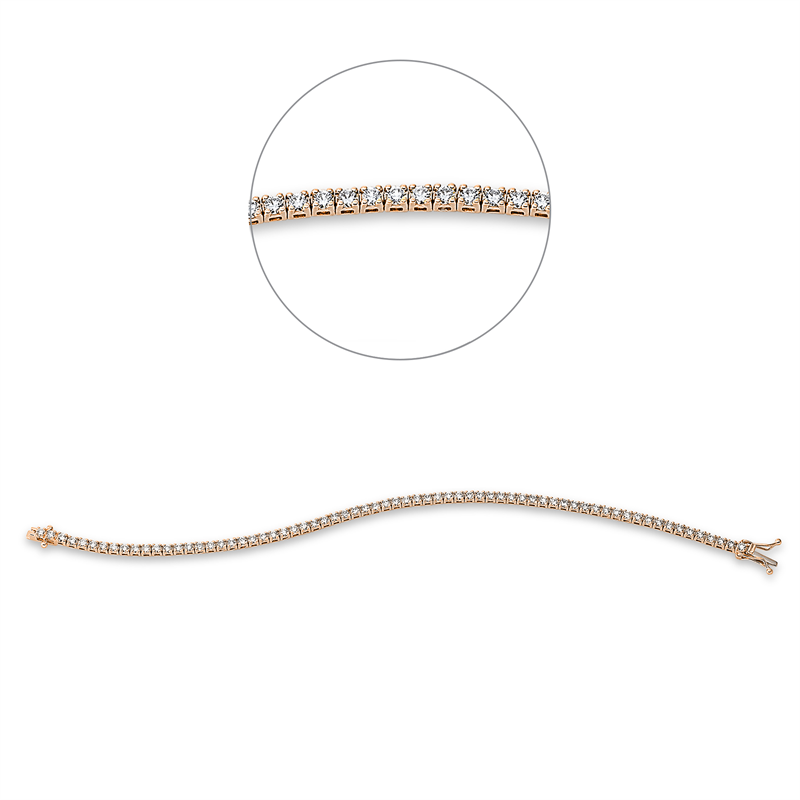 Image 90010712 - Armband 4er-Krappe 18 kt RG, 68 Brillanten 2,64 ct, TW-si, B:2,3 mm, L:18,0 cm, S:2,3 ...