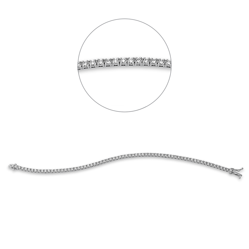 Image 90010713 - Armband 4er-Krappe 18 kt WG, 68 Brillanten 2,64 ct, TW-si, B:2,3 mm, L:18,0 cm, S:2,3 ...