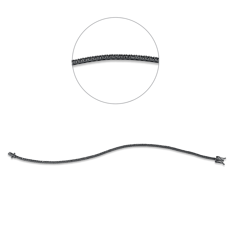Image 90010714 - Armband 4er-Krappe 18 kt WG, Fassung schwarz rhodiniert, 102 Brillanten 1,20 ct, schwarz, ...