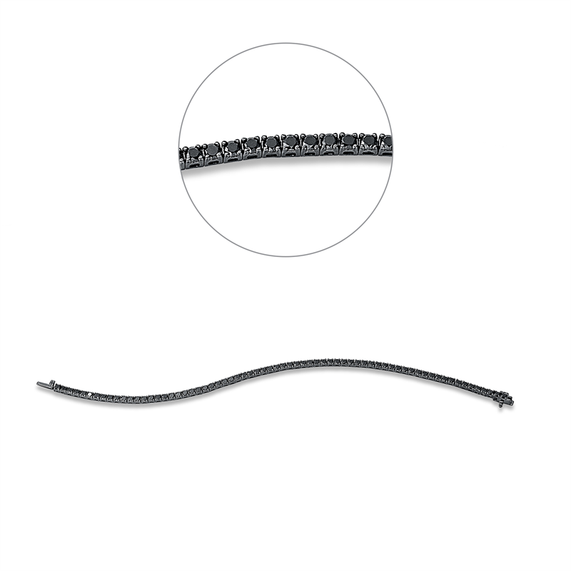 Image 90010967 - Armband 4er-Krappe 18 kt WG, Fassung teils schwarz rhodinie, 68 Brillanten 3,39 ct, ...