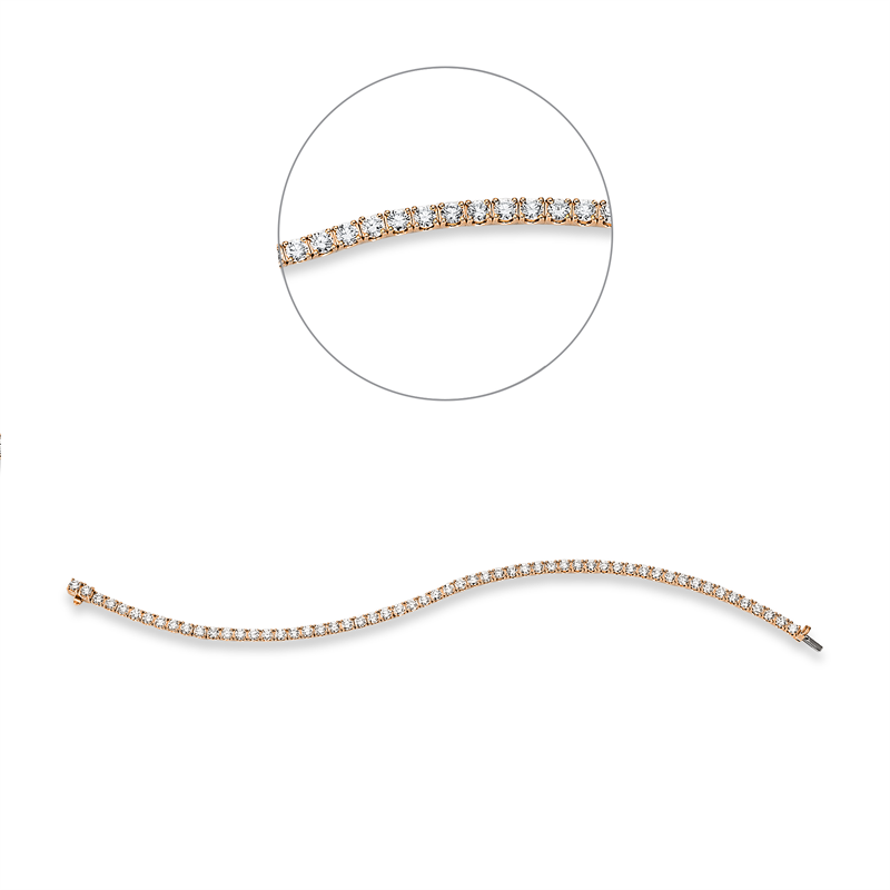 Image 90010716 - Armband 4er-Krappe 18 kt RG, 57 Brillanten 3,86 ct, TW-si, B:2,7 mm, L:17,5 cm, S:2,9 ...