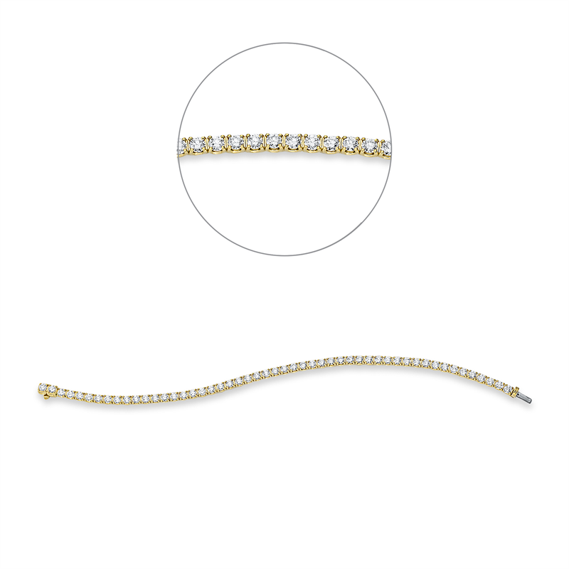 Image 90010717 - Armband 4er-Krappe 18 kt GG, 51 Brillanten 5,12 ct, TW-si, B:3,0 mm, L:17,5 cm, S:3,2 ...