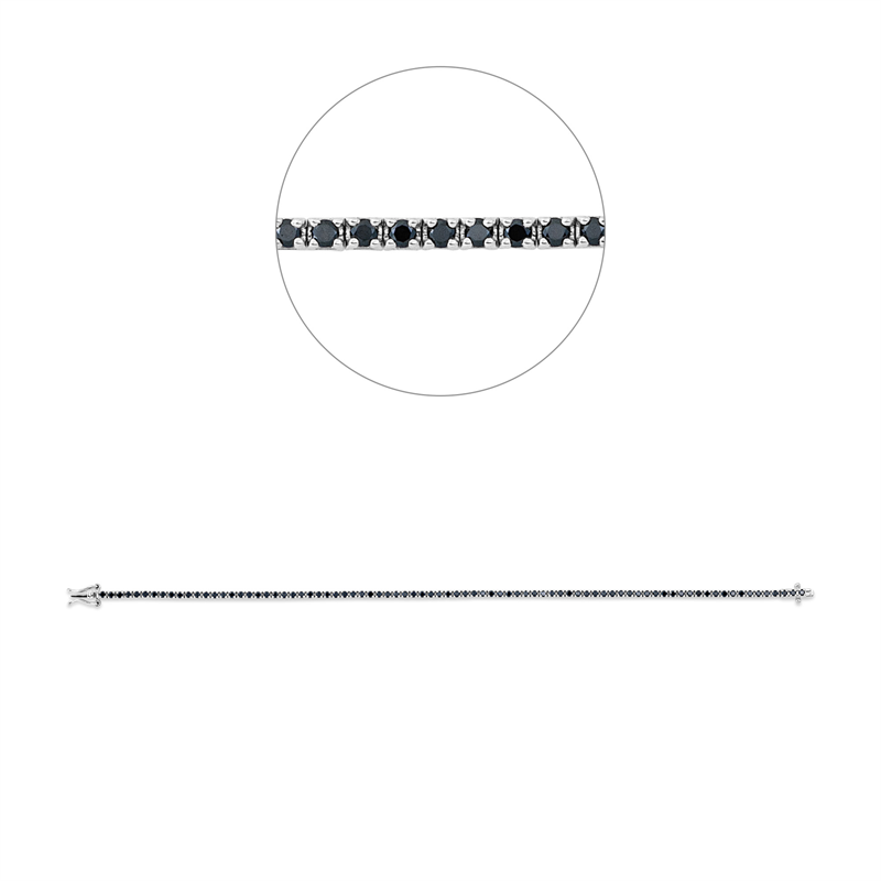 Image 90010719 - Armband 4er-Krappe 18 kt WG, Fassung teils schwarz rhodinie, 82 Brillanten 1,75 ct, ...
