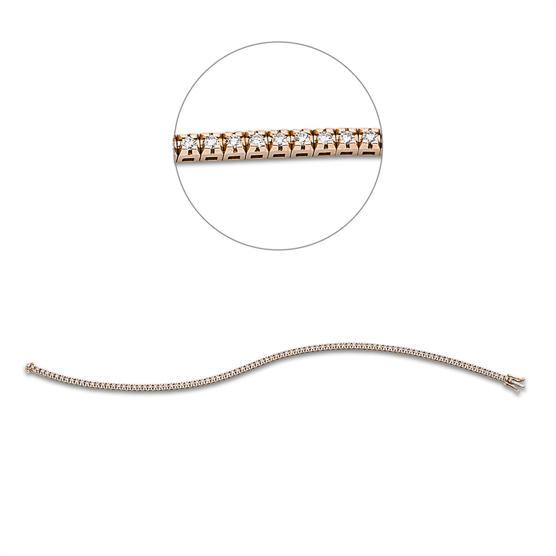 Image 90010722 - Armband 4er-Krappe 18 kt RG, 86 Brillanten 0,90 ct, TW-si, L:18,0 ...