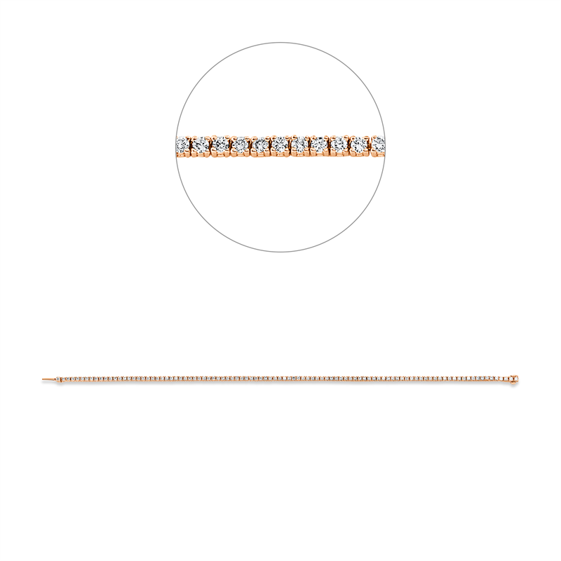 Image 90010726 - Armband 4er-Krappe 18 kt RG, Americano, 98 Brillanten 1,59 ct, TW-vsi/si, B:1,8 mm, ...