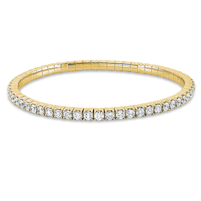 Image 90010732 - Armband 4er-Krappe 18 kt GG, Flex-Band, variabel, 59 Brillanten 5,78 ct, ...