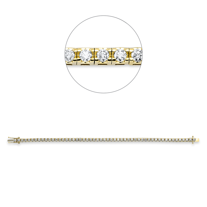 Image 90010735 - Armband 18 kt GG, 53 Brillanten 3,05 ct, TW-si, B:3,6 mm, L:17,8 cm, S:3,1 ...