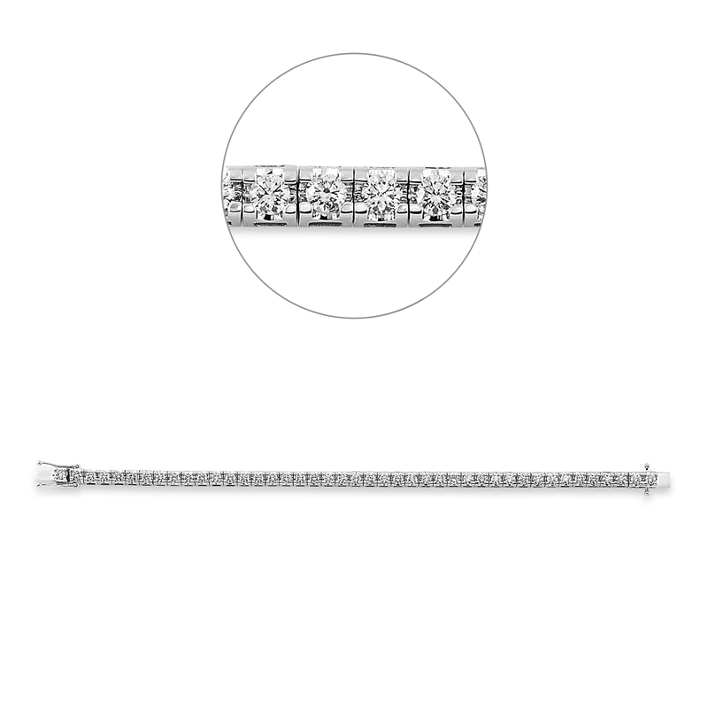Image 90010985 - Armband 18 kt WG, 43 Brillanten 5,00 ct, TW-si, B:4,7 mm, L:17,8 cm, S:3,9 ...