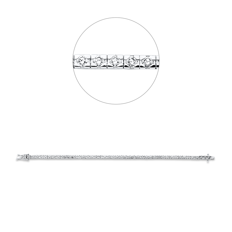 Image 90010738 - Armband 18 kt WG, 45 Brillanten 5,00 ct, TW-si, L:17,8 cm =*=*= Unterkategorie: ...