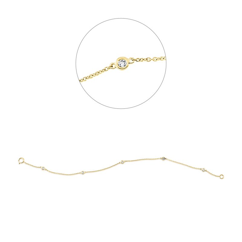 Image 90009212 - Armband Zarge 18 kt GG, 5 Brillanten 0,14 ct, W-si, L:17,5 cm =*=*= Unterkategorie: ...
