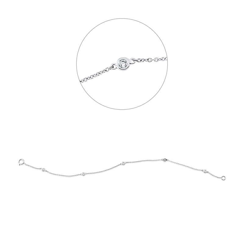 Image 90010994 - Armband Zarge 18 kt WG, 5 Brillanten 0,13 ct, W-si, L:17,5 cm =*=*= Unterkategorie: ...