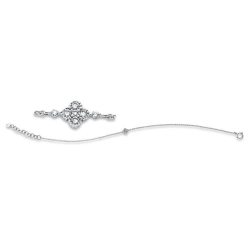 Image 90009213 - Armband 18 kt WG, 7 Brillanten 0,08 ct, W-si, H:10,6 mm, B:4,3 mm, L:17,8 cm, S:1,3 ...