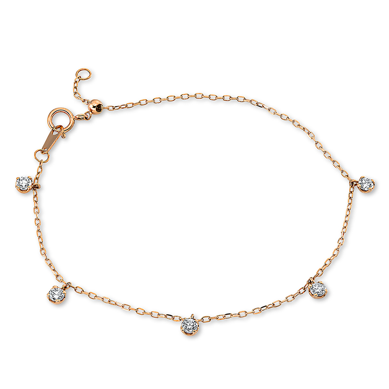 Image 90009215 - Armband 18 kt RG, 5 Brillanten 0,41 ct, TW-pi, L:17,8 cm =*=*= Unterkategorie: Modern ...
