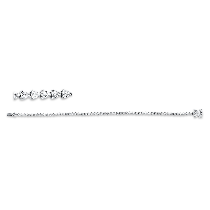 Image 90009227 - Armband 18 kt WG, 4 Navette 0,56 ct, TW-vsi, 58 Brillanten 2,20 ct, TW-vsi, L:17,8 ...