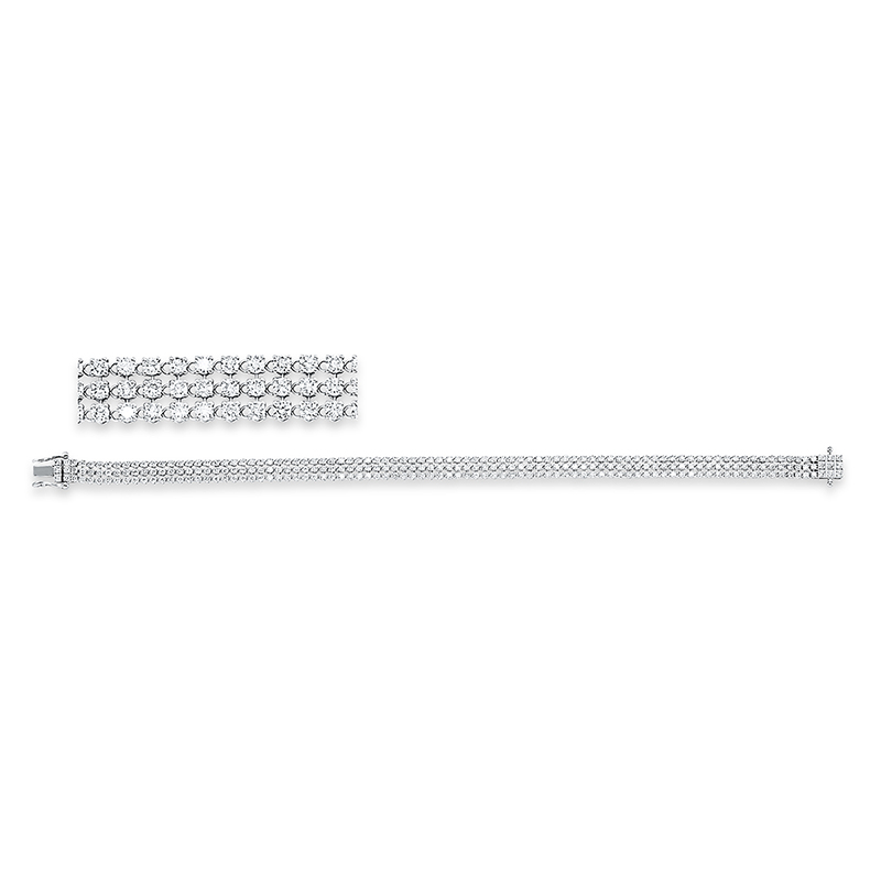 Image 90009231 - Armband 18 kt WG, 178 Brillanten 2,63 ct, TW-si, B:3,2 mm, L:17,8 ...